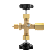 Двухвентильный игольчатый клапан из латуни с тестовым портом