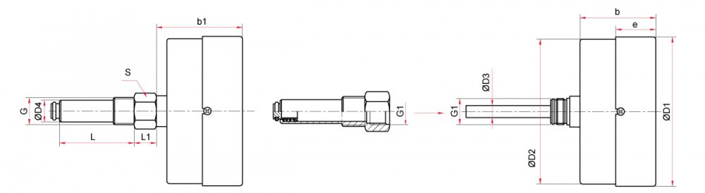 Термоманометры, аксиальное (осевое) присоединение, для систем отопления ...